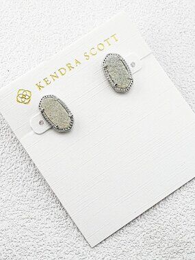 Kendra Scott White Quartz Point Stud Earrings
